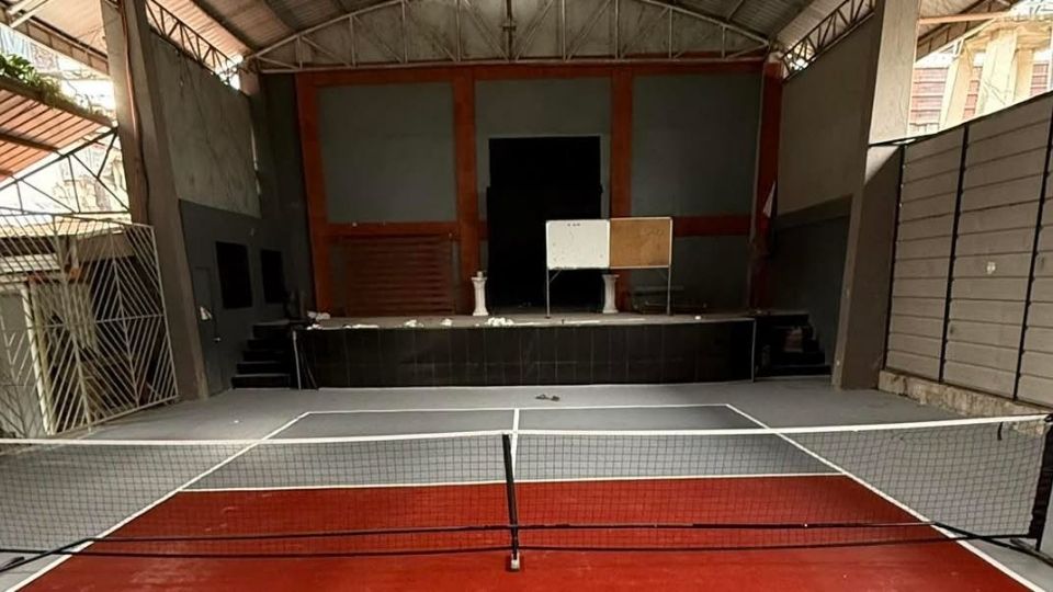 Fervent Academy Pickleball Court without players (school facility converted to court)