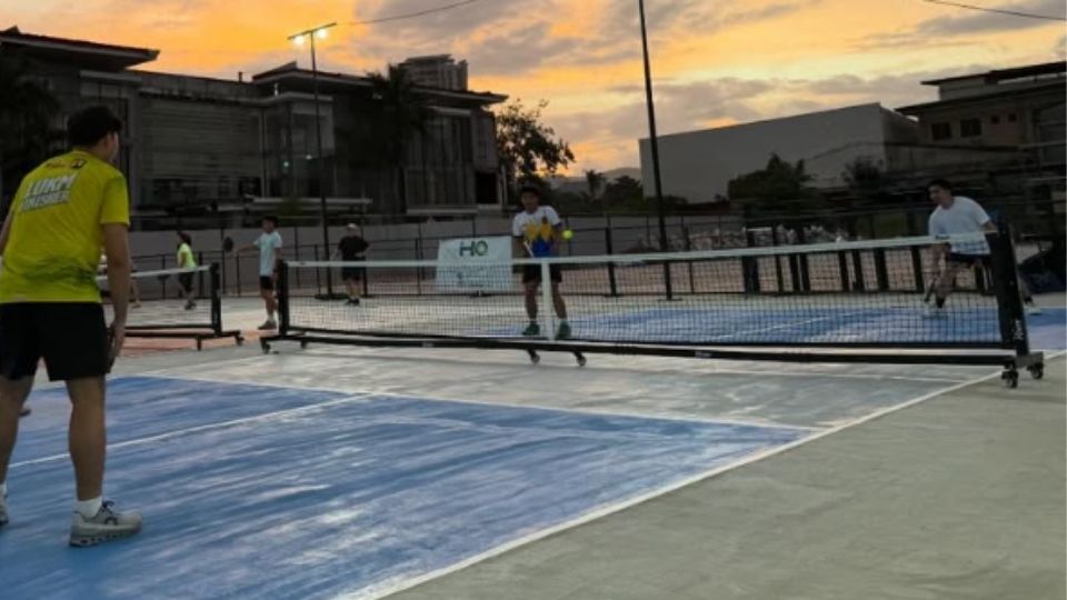HQ Pickleball Courts - players playing in the afternoon