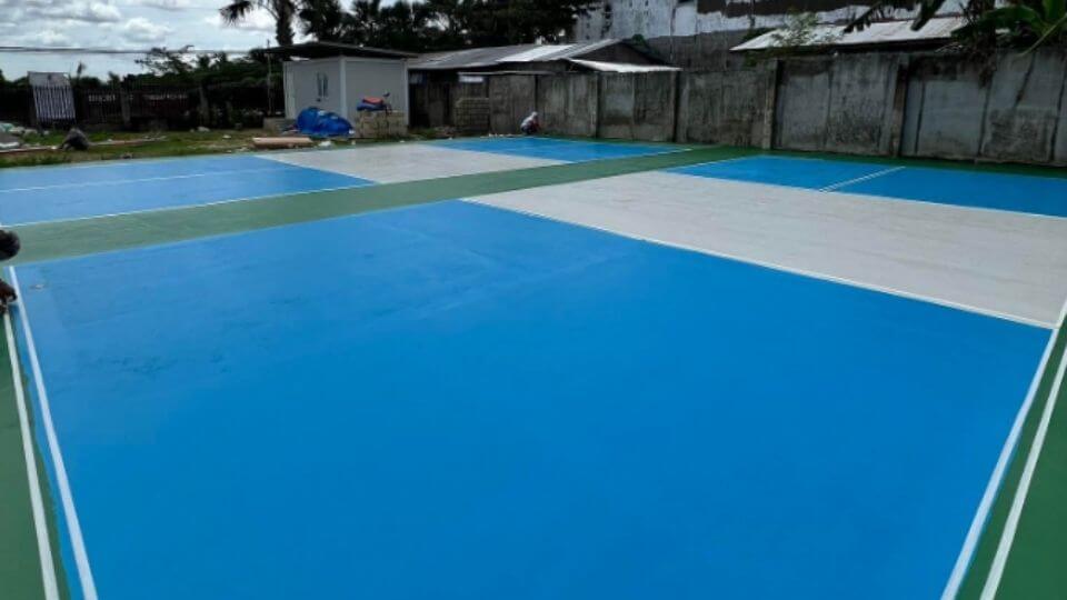 J-Cob’s Cosina Bar & Sports Hub - before nets were placed for the pickleball court