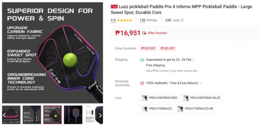 Luzz Pro 4 Inferno - pro paddle