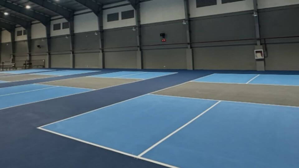 Match Point Consolacion pickle ball courts showing without nets - right side courts