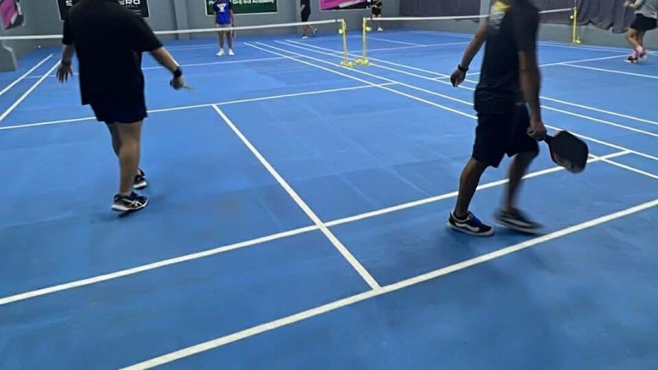 Pickleball players playing at Match Point 1.0 in Landing, Catarman, Liloan