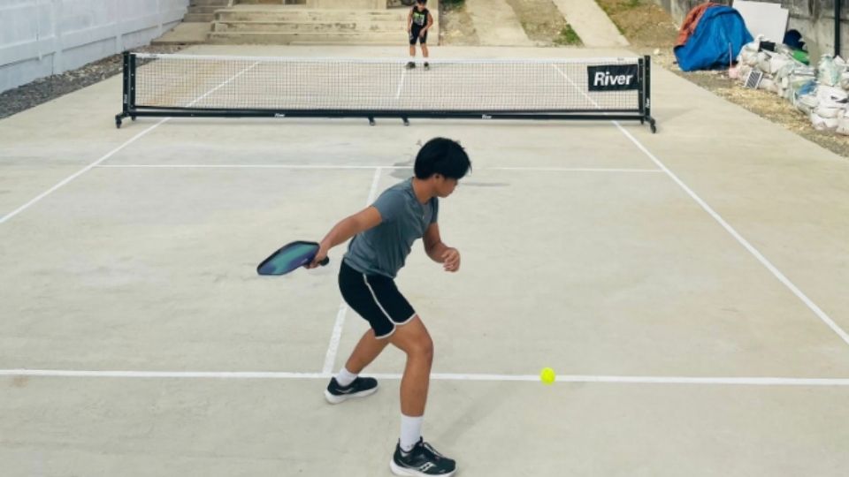 Paddle Alley pickleball court with two players 1v1