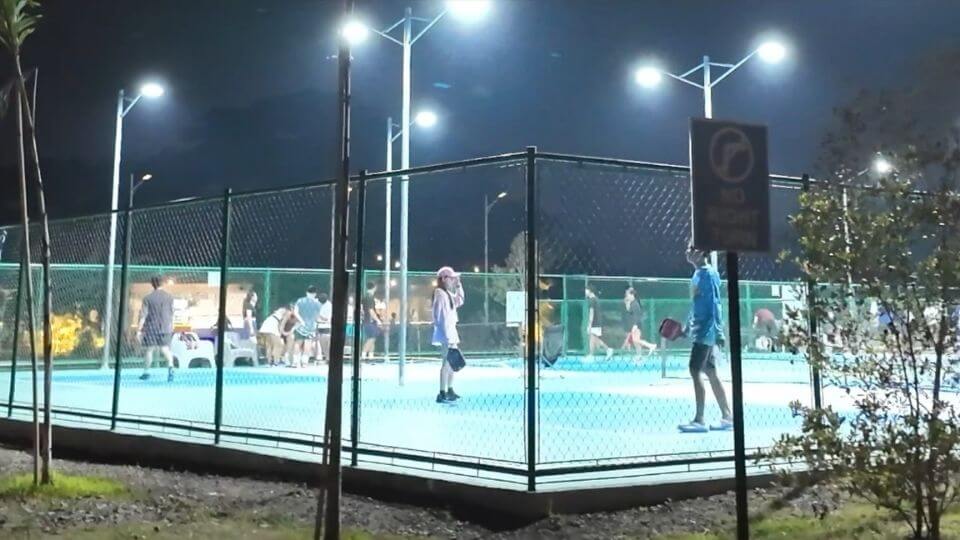Pino Pickleball Courts in Talamban - local pickleball players playing at night