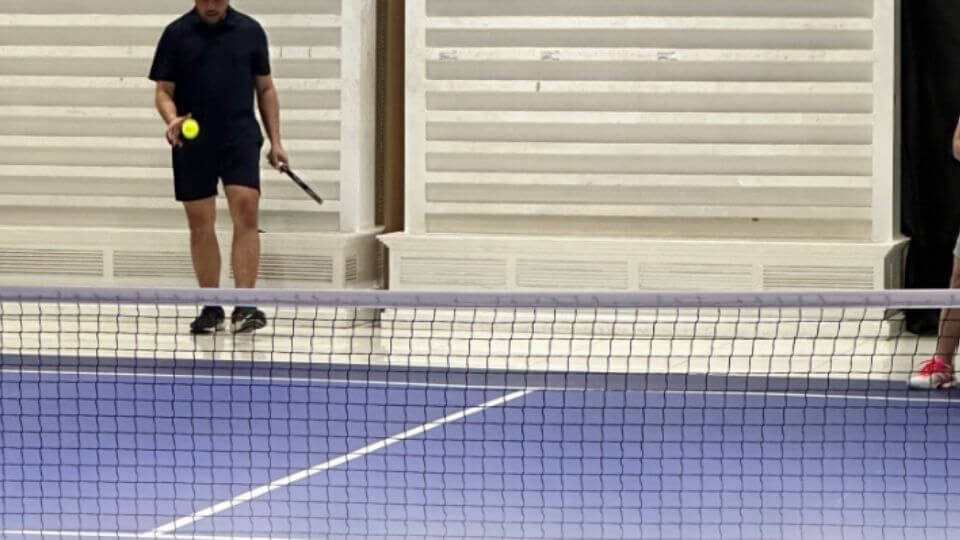 The Courtside Cebu pickleball court - player one ready to serve